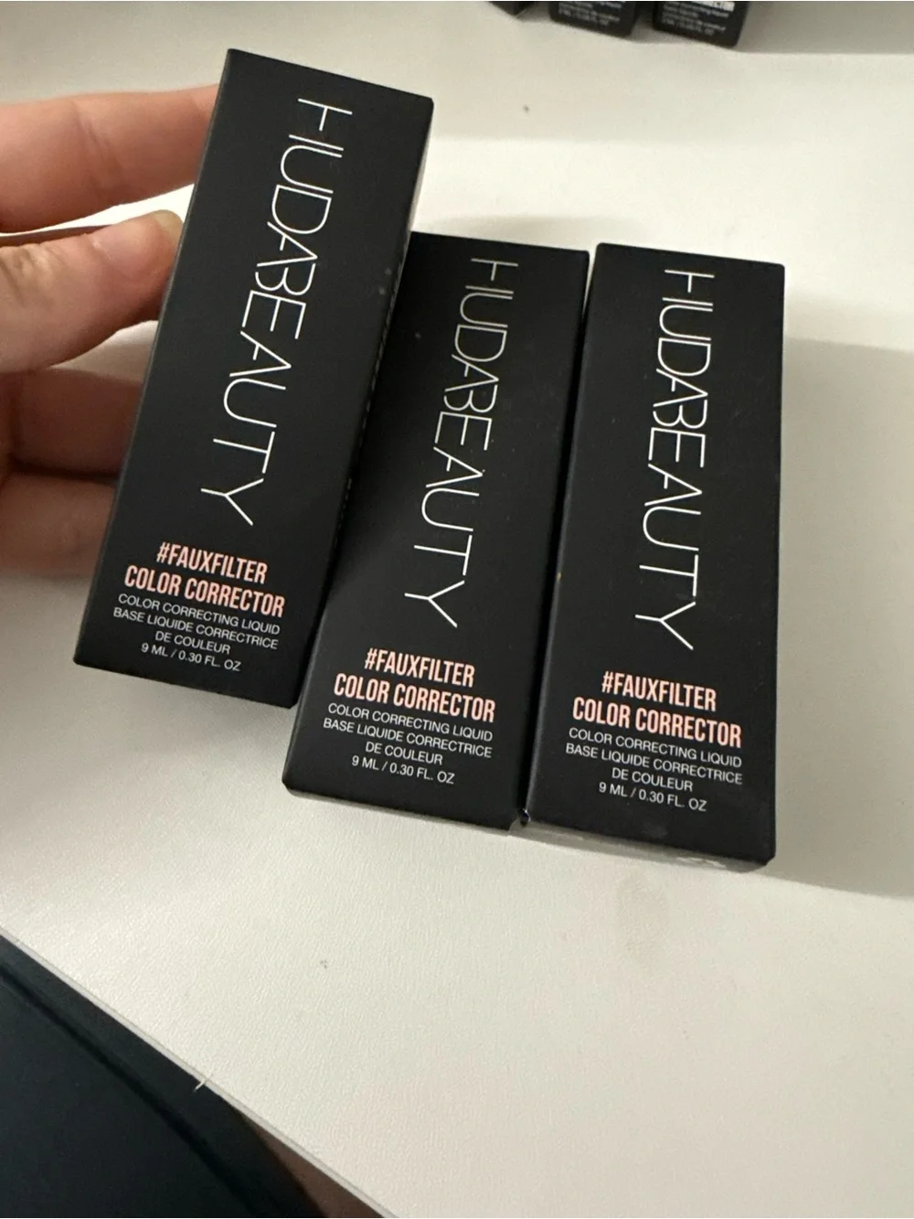 HUDA BEAUTY #FauxFilter Color Corrector Trio in Black and Rose Gold